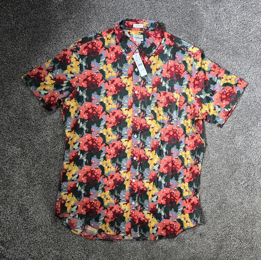 NWT J. Crew Linen Button Down Short Sleeved Shirt